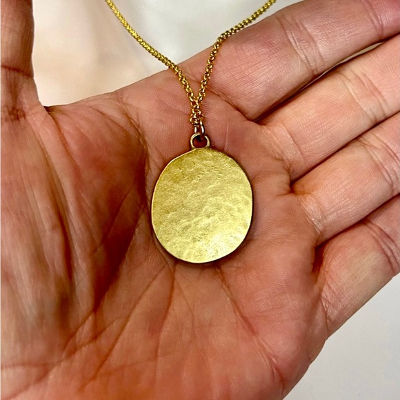 Coach Brushed Hammered Gold Pendant 18k/.925 Necklace - Picture 5 of 5